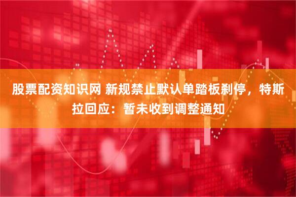 股票配资知识网 新规禁止默认单踏板刹停，特斯拉回应：暂未收到调整通知
